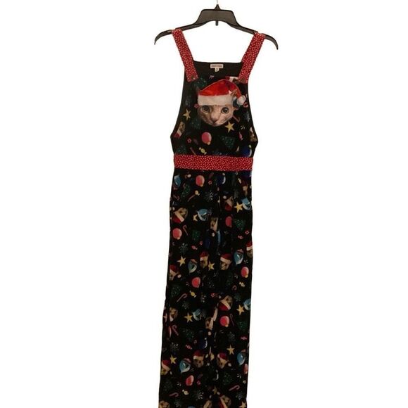 Christmas Coveralls! Velvet with Cat! XS. As seen on Gwen Stefani! - Picture 2 of 16